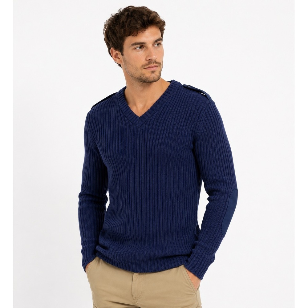Citadel Wool Commando Sweater Mens Size 42 Blue Military Style Made England Z112